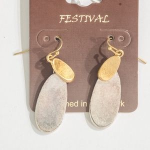 Antique Gold Silver drop dangle design earrings